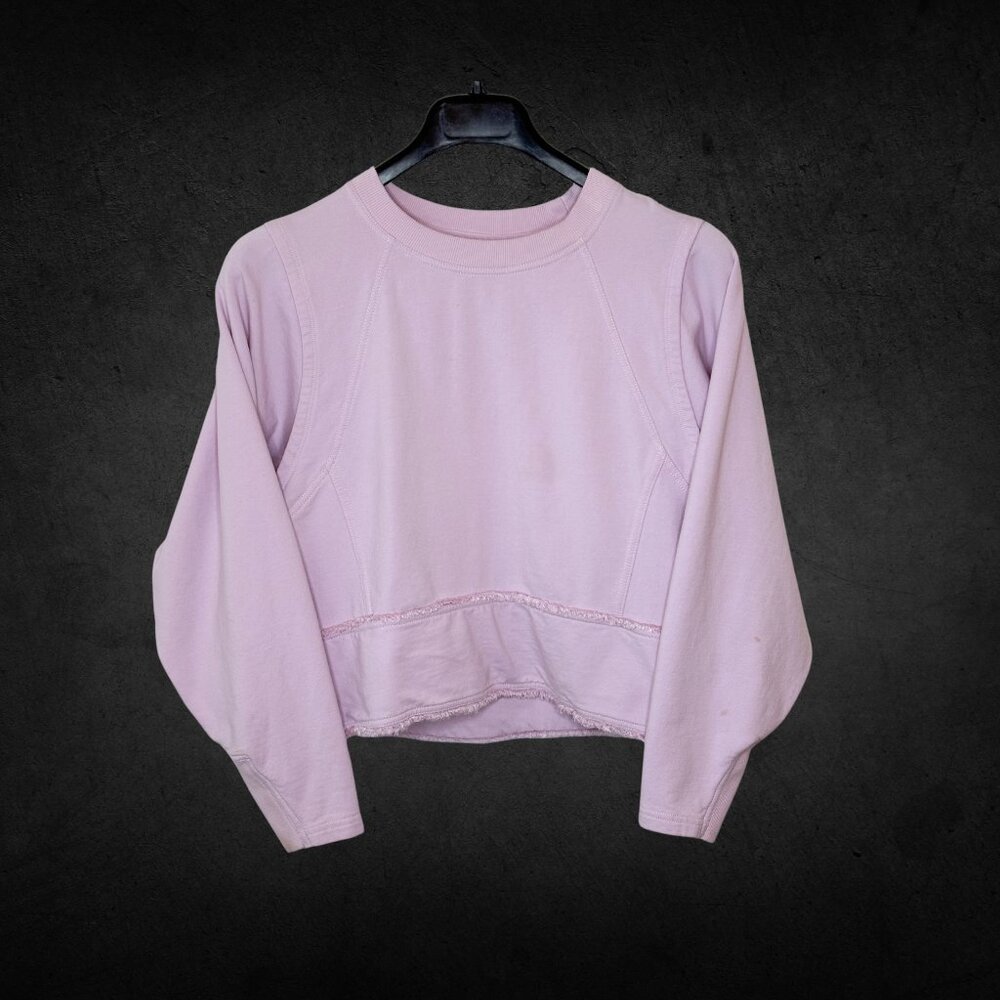 FP Movement Lavender Y2K Distressed Sweatshirt, Small Petite